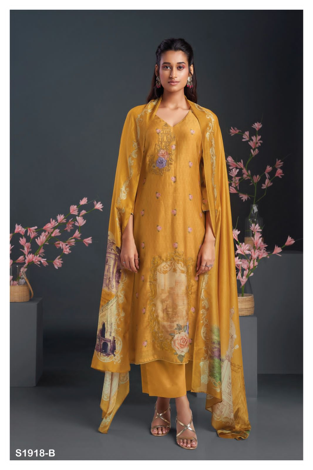 Shayla 1918 By Ganga Heavy Printed Suits Catalog